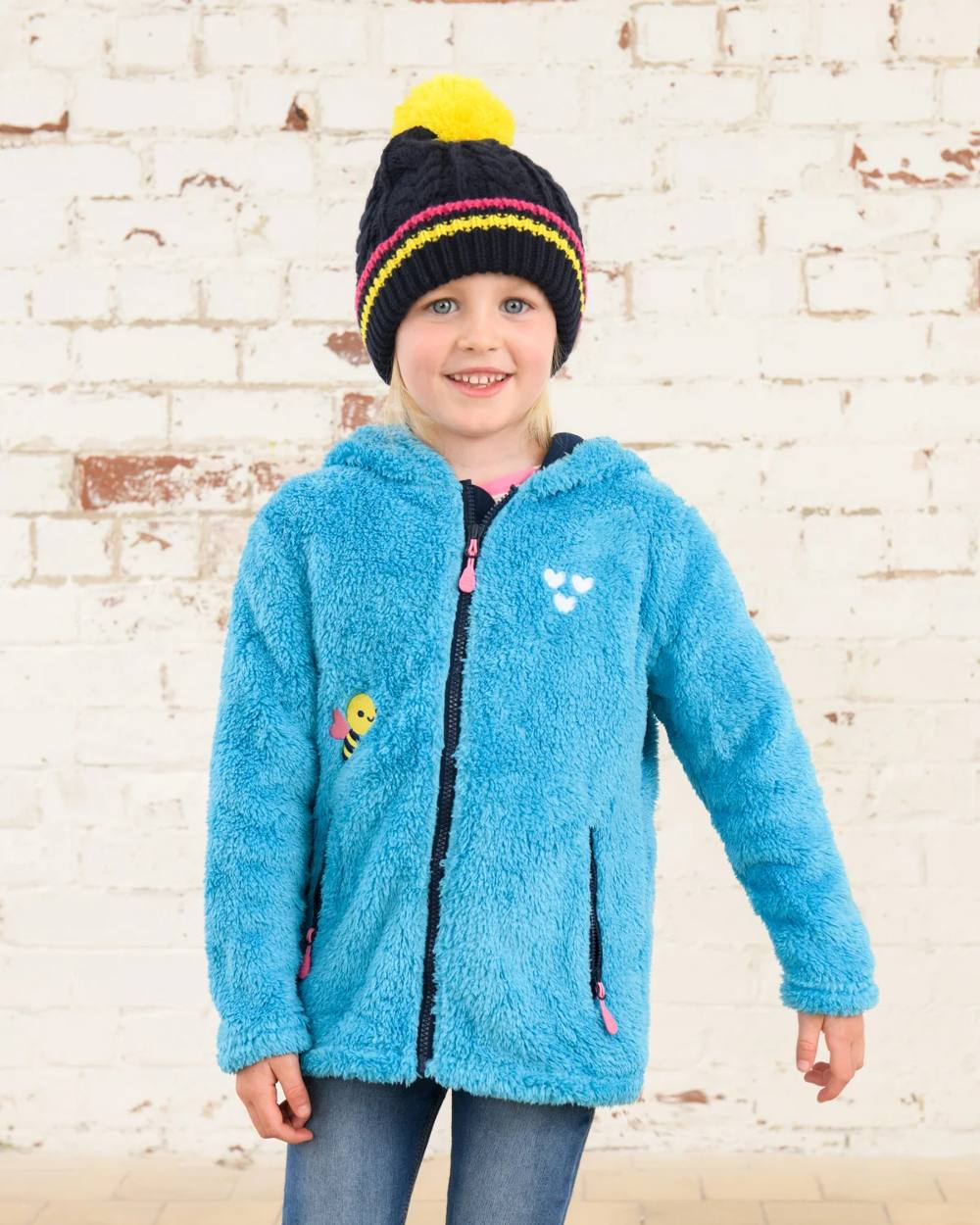 Lighthouse Gracie Girls Fleece in Teal Bee 