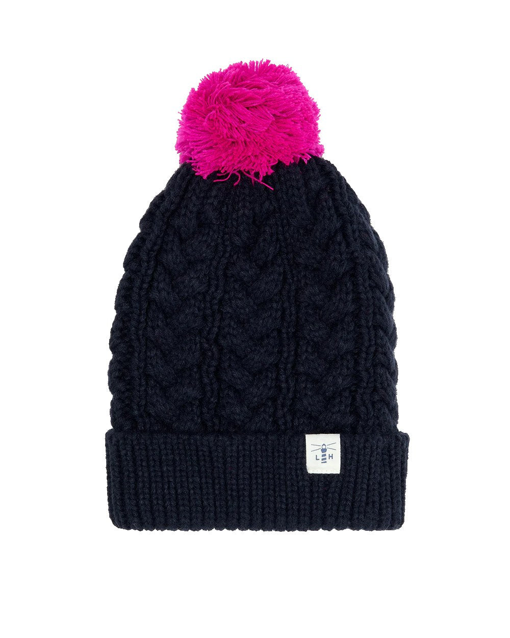 Lighthouse Hannah Bobble Hat in Fuchsia/Navy 