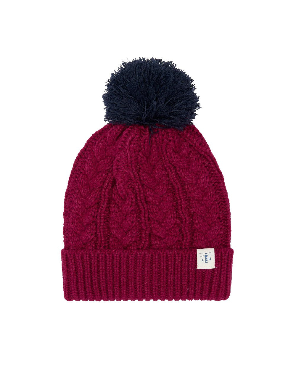 Lighthouse Hannah Bobble Hat in Redcurrant/Navy 