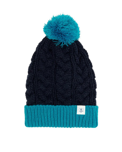 Lighthouse Hannah Bobble Hat in Teal/Navy 