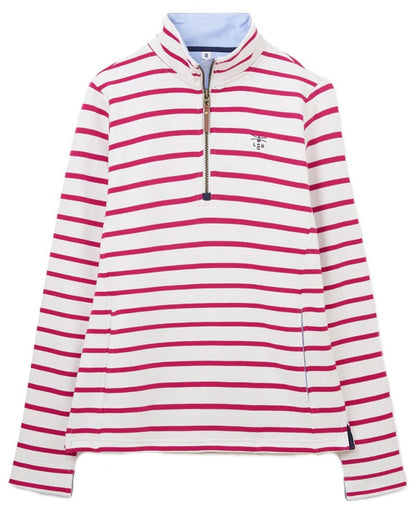 Cloud Claret Stripe coloured Lighthouse Shore Jersey Top on white background 