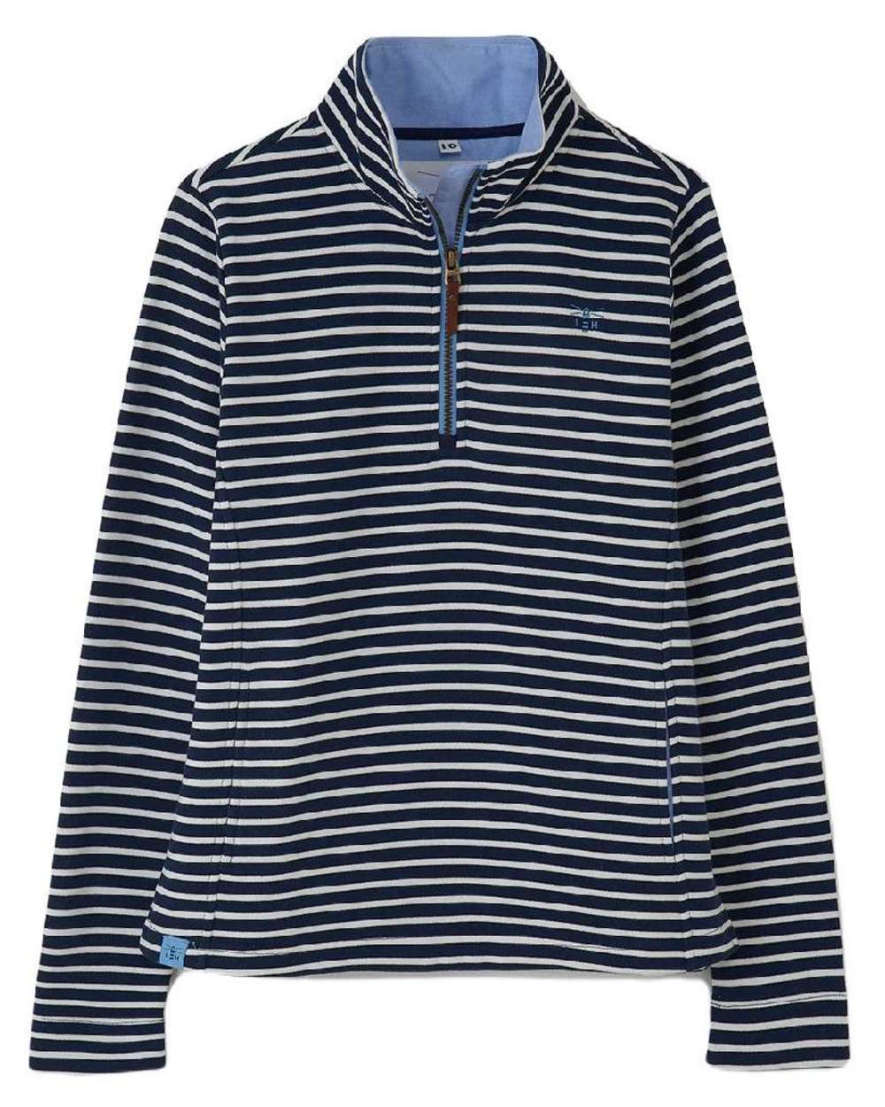 Midnight Stripe coloured Lighthouse Shore Jersey Top on white background 