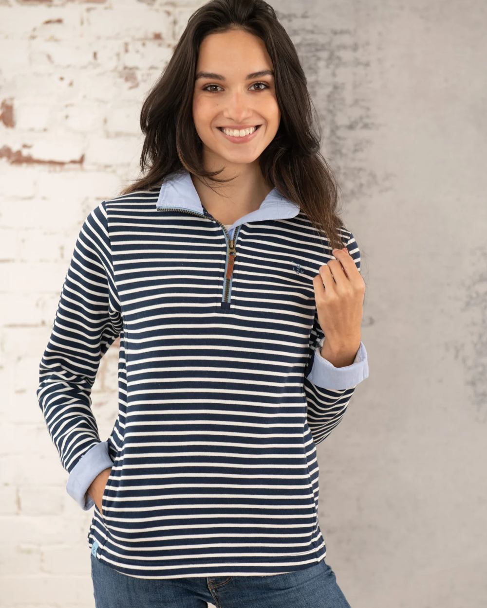 Lighthouse Shore Jersey Top in Midnight Stripe 