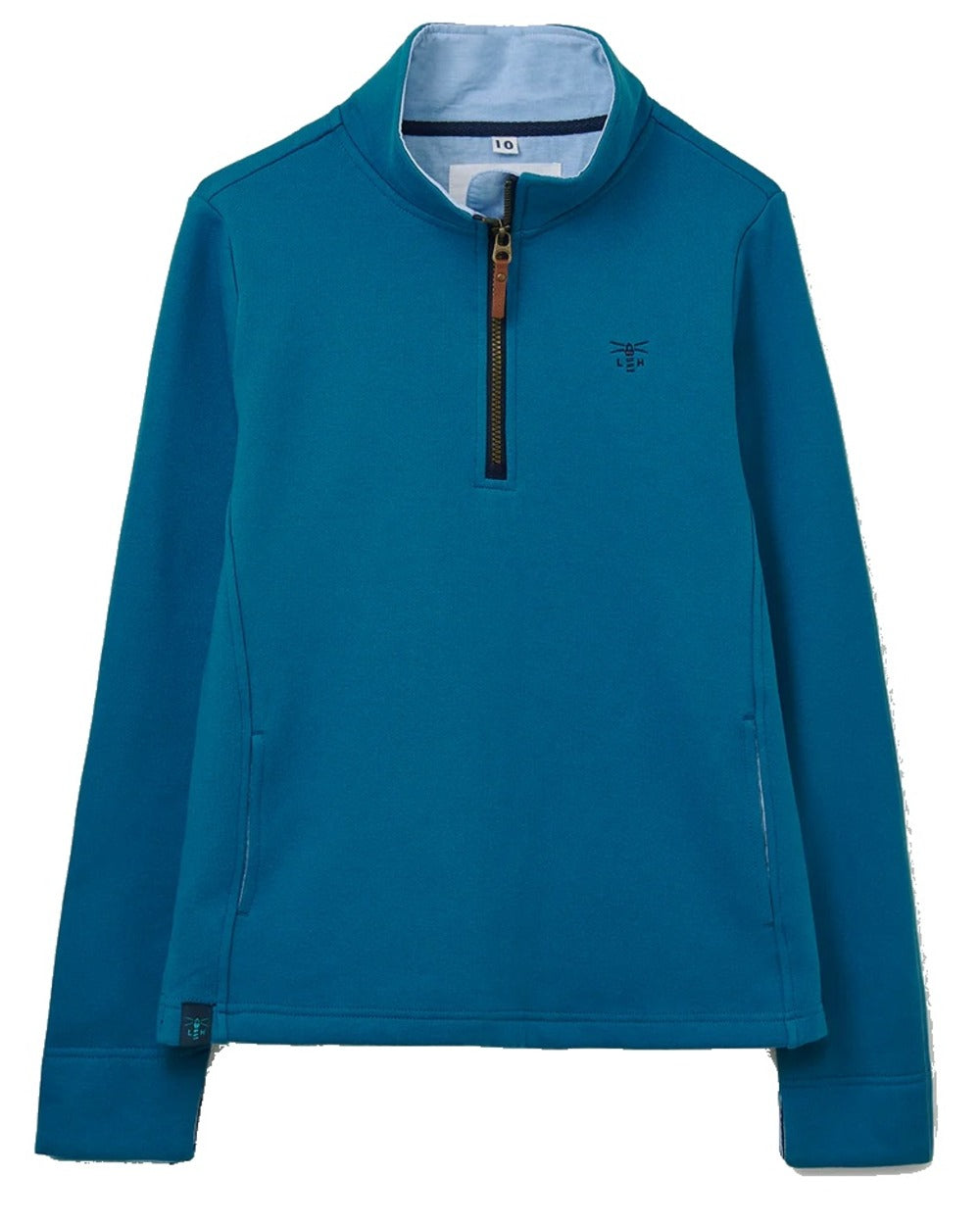 Teal coloured Lighthouse Shore Jersey Top on white background 