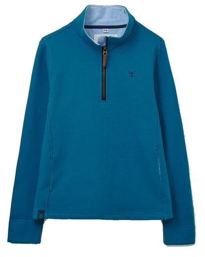 Teal coloured Lighthouse Shore Jersey Top on white background 