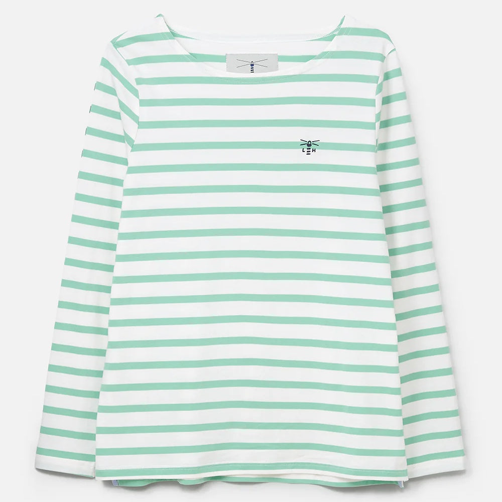 Lighthouse Ladies Causeway Breton Top in Pistachio Stripe 