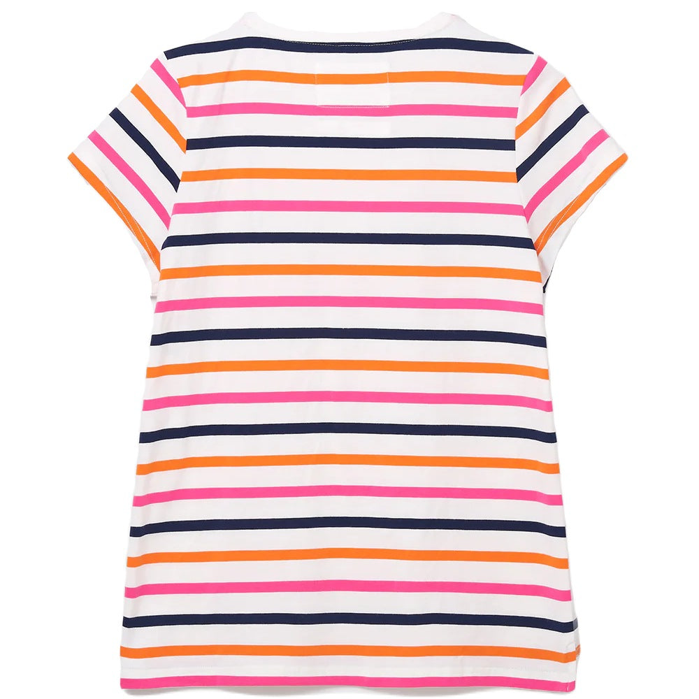 Lighthouse Ladies Ariana T-Shirt in Orange Pink Stripe 