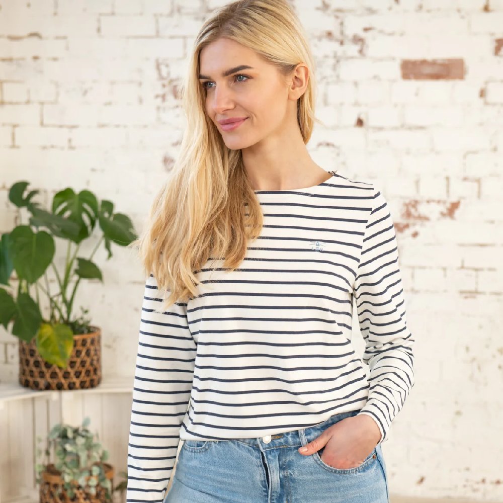 Lighthouse Ladies Causeway Breton Top in Cloud Midnight Stripe 