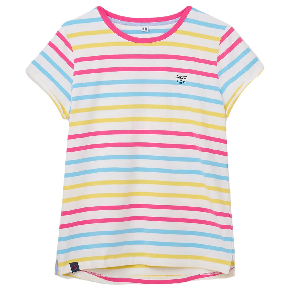 Lighthouse Ladies Causeway T-Shirt in Pink Sky Blue Stripe 