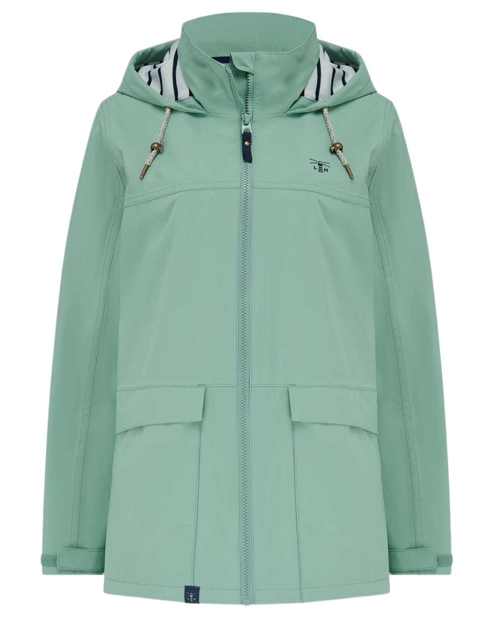 Basil coloured Lighthouse Ladies Beachcomber II Coat on white background 