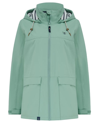Basil coloured Lighthouse Ladies Beachcomber II Coat on white background 