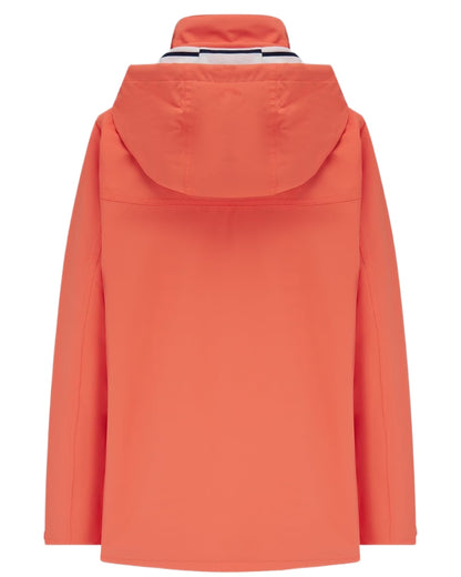 Coral coloured Lighthouse Ladies Beachcomber II Coat on white background 