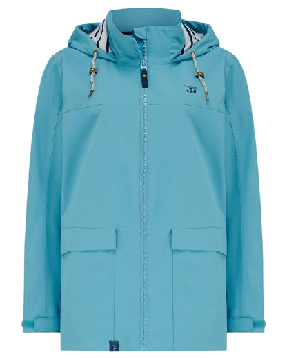 Blue coloured Lighthouse Ladies Beachcomber II Coat on white background 