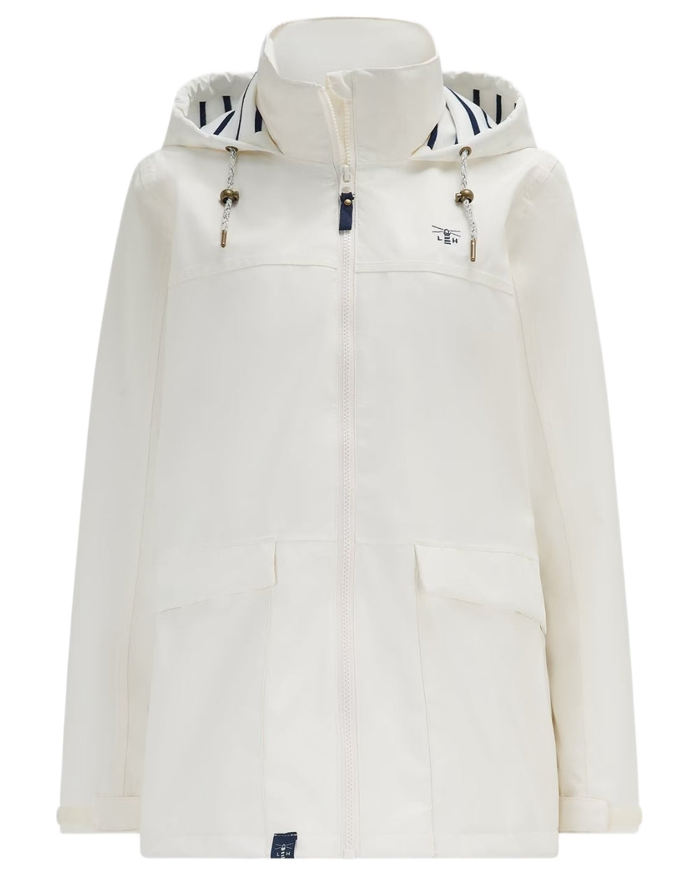 Chalk coloured Lighthouse Ladies Beachcomber II Coat on white background 