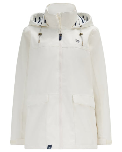 Chalk coloured Lighthouse Ladies Beachcomber II Coat on white background 