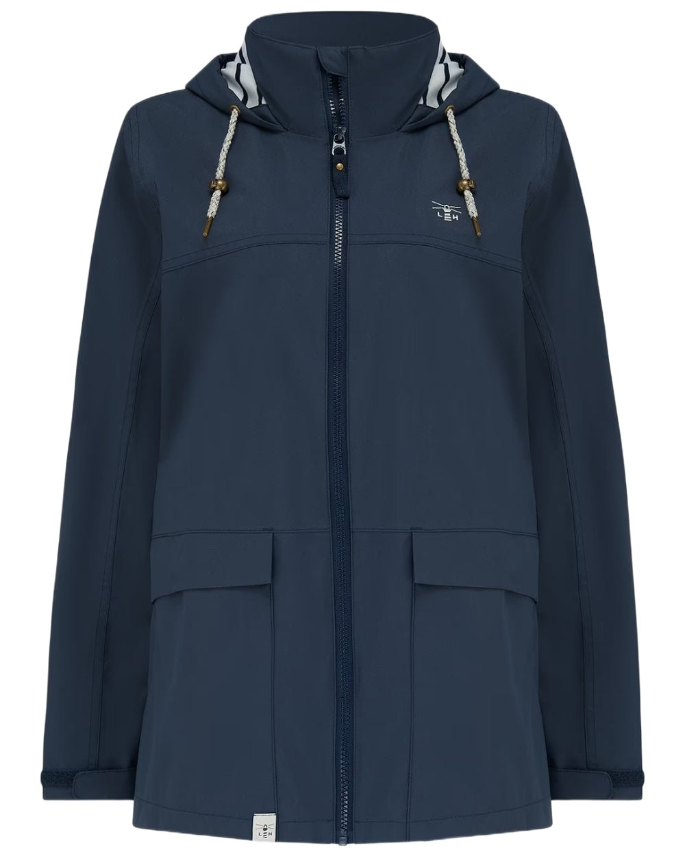 Navy coloured Lighthouse Ladies Beachcomber II Coat on white background 