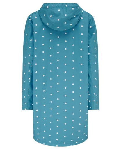 Blue Dot coloured Lighthouse Ladies Beachcomber Long Jacket II on white background 