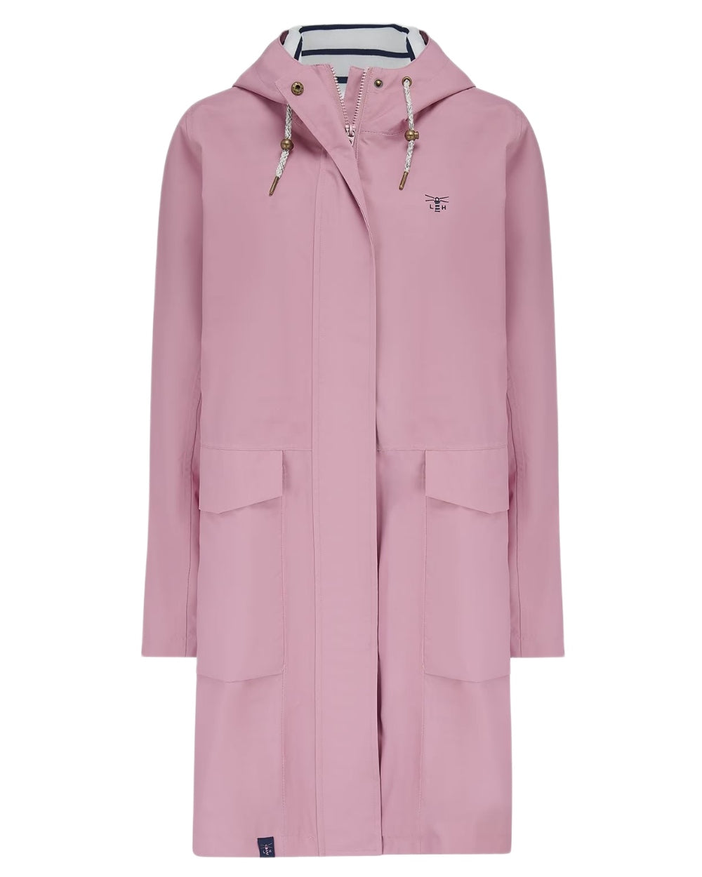 Wild Rose coloured Lighthouse Ladies Beachcomber Long Jacket II on white background 