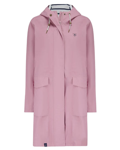 Wild Rose coloured Lighthouse Ladies Beachcomber Long Jacket II on white background 