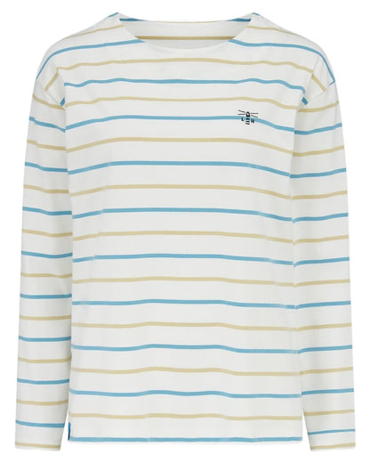 Blue Clay Stripe coloured Lighthouse Ladies Causeway II Top on white background 