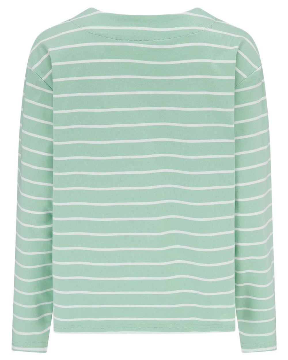Soft Pistachio Stripe coloured Lighthouse Ladies Causeway II Top on white background 