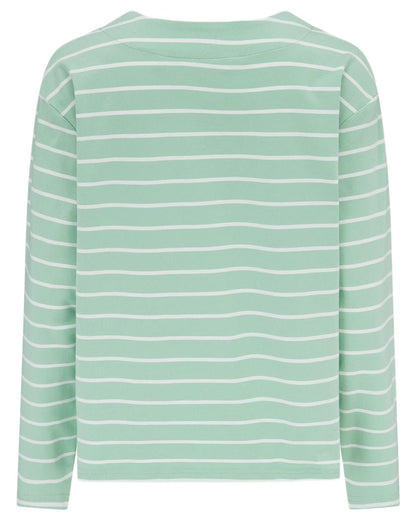Soft Pistachio Stripe coloured Lighthouse Ladies Causeway II Top on white background 