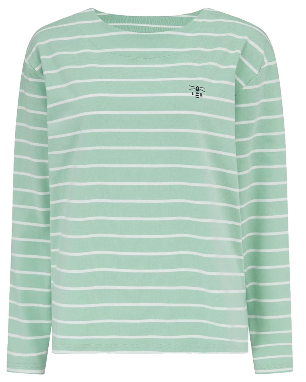 Soft Pistachio Stripe coloured Lighthouse Ladies Causeway II Top on white background 