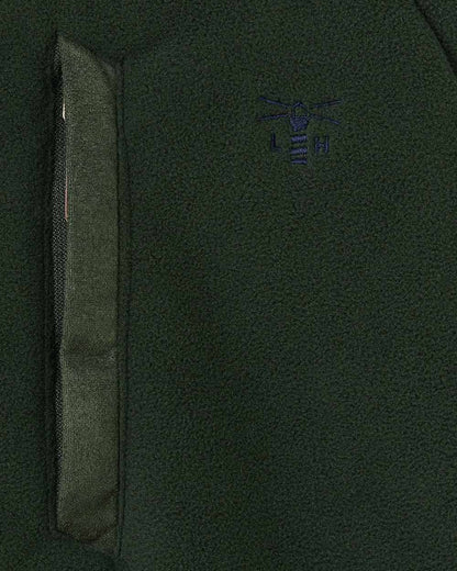 Hunter Green coloured Lighthouse Mens Windsor Waterproof Fleece Jacket on white background 