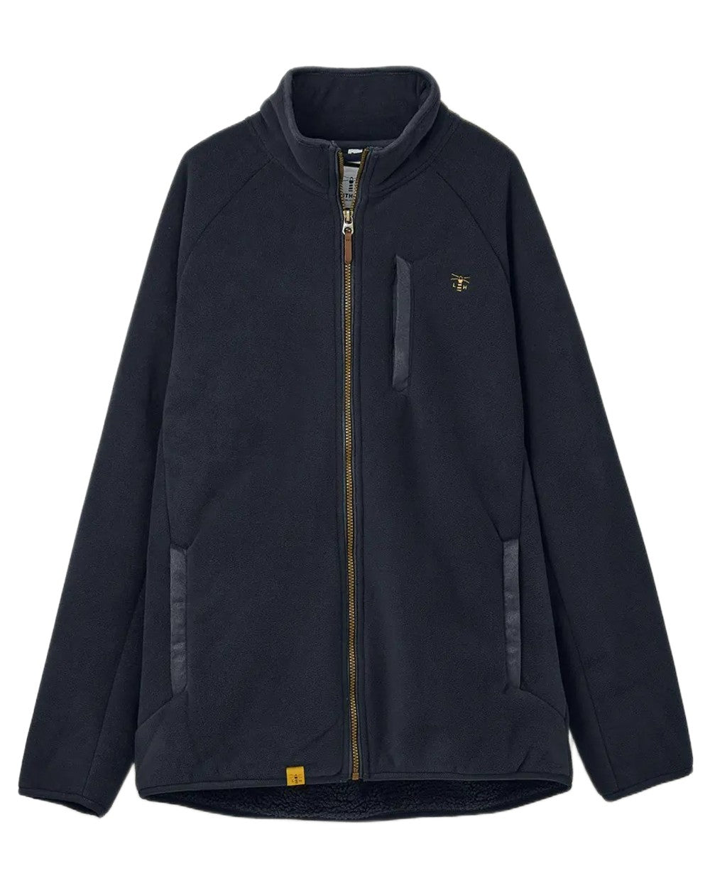 Navy coloured Lighthouse Mens Windsor Waterproof Fleece Jacket on white background 