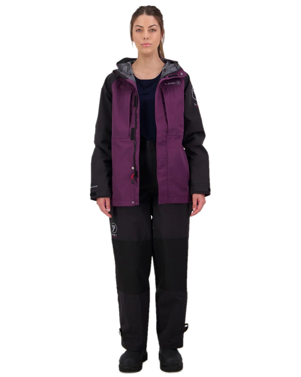 Blackberry Black Colour Line 7 Womens Territory Storm Pro20 Waterproof Jacket on white background 