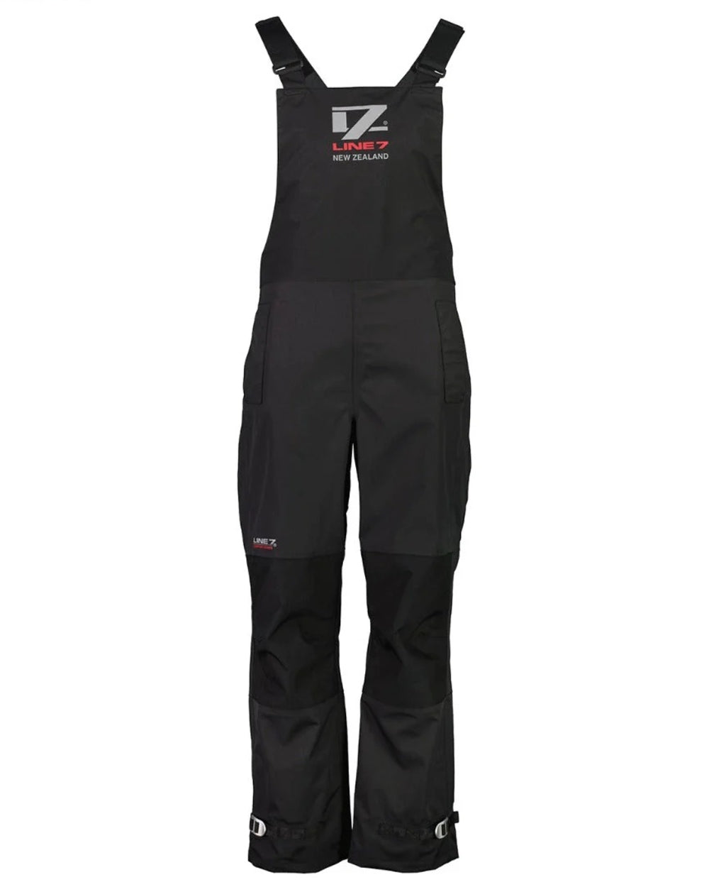 Black coloured Line 7 Womens Storm Pro 20 V2 Waterproof Bib Overtrousers on white background 
