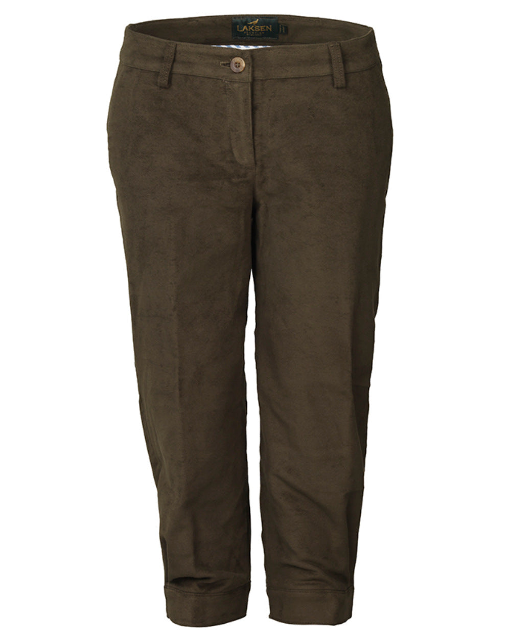 Loden Coloured Laksen Lady Belgravia Breeks On A White Background 