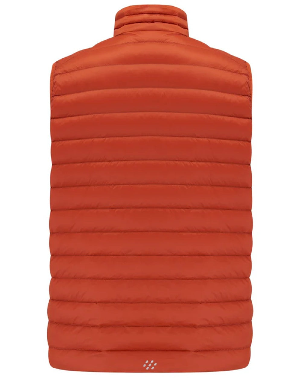 Burnt Orange coloured Mac In A Sac Mens Alpine Down Gilet on white background 