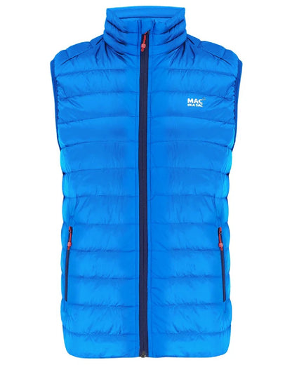 Royal coloured Mac In A Sac Mens Alpine Down Gilet on white background 