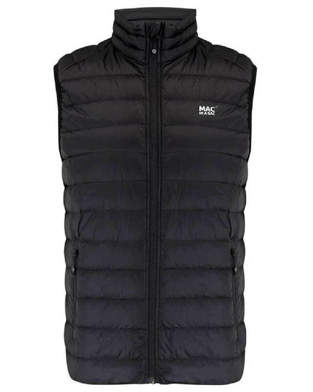 Black coloured Mac In A Sac Alpine Womens Down Gilet on white background 