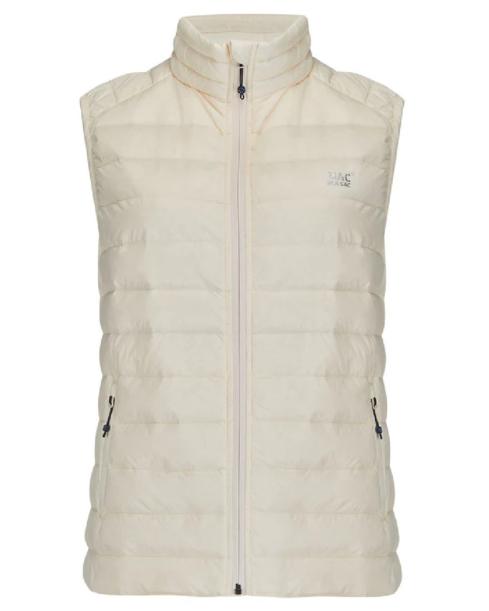 Ivory coloured Mac In A Sac Alpine Womens Down Gilet on white background 