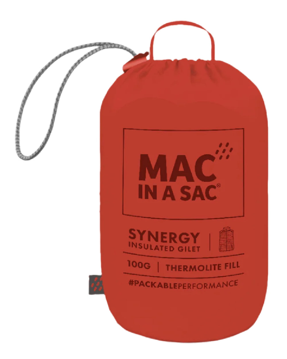 Burnt Orange Coloured Mac In A Sac Mens Synergy Gilet on white background 