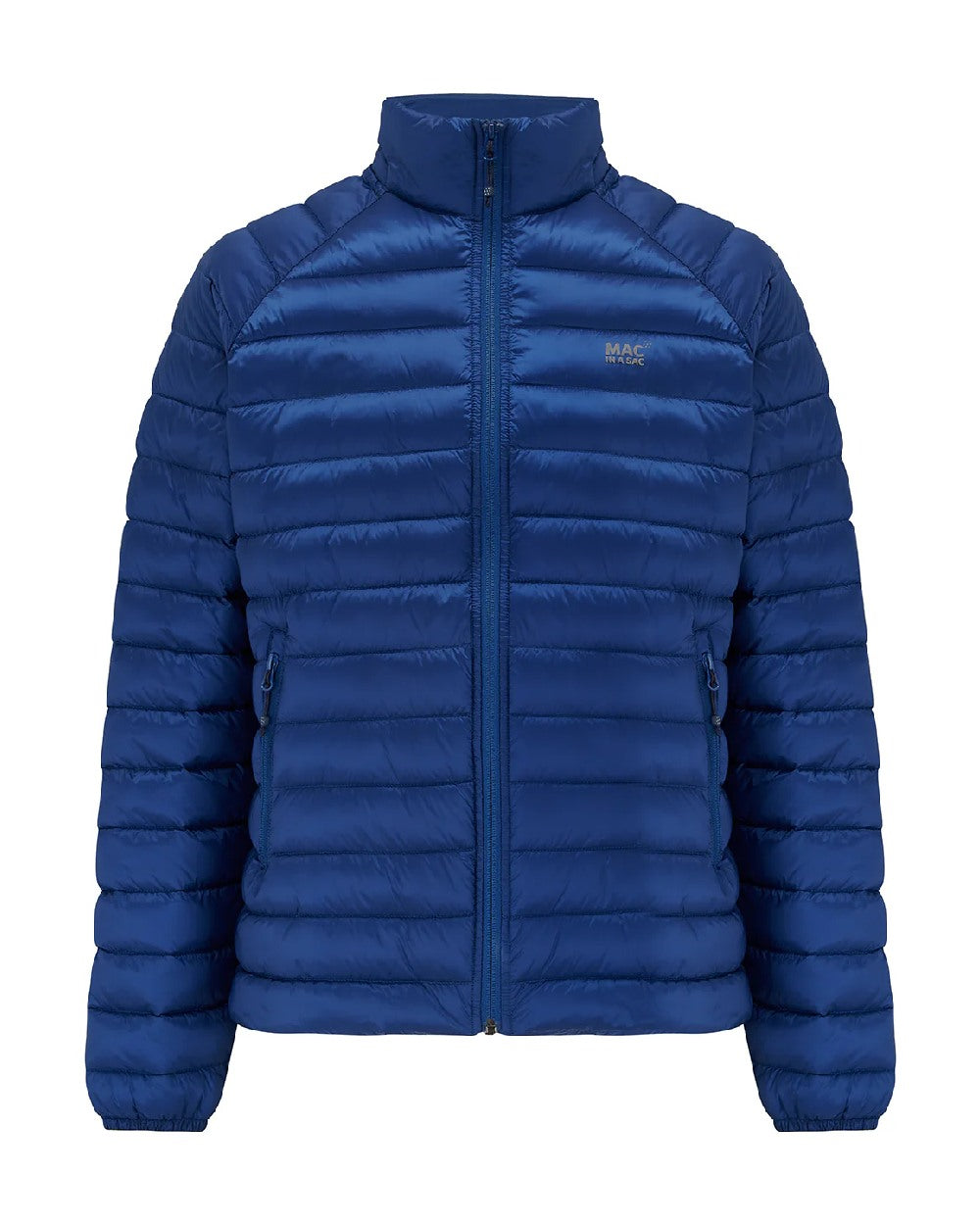 Blue coloured Mac In A Sac Mens Synergy Jacket on white background 