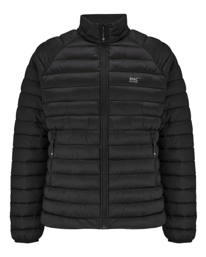 Jet Black coloured Mac In A Sac Mens Synergy Jacket on white background 