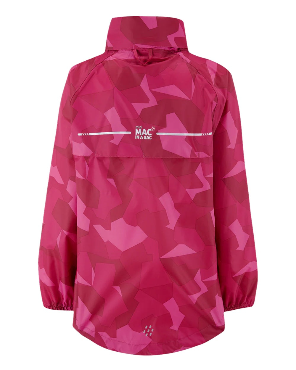 Pink Camo Coloured Mac In A Sac Mini Origin Packable Waterproof Jacket Camo on white background 