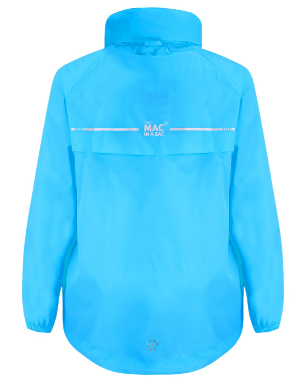 Neon Blue Coloured Mac In A Sac Mini Origin Packable Waterproof Jacket Neon on white background 