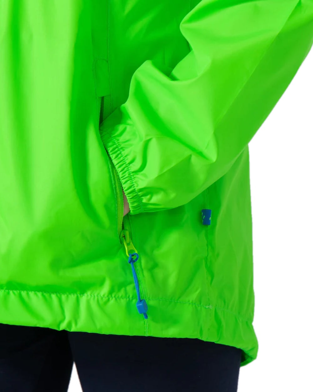 Neon Green Coloured Mac In A Sac Mini Origin Packable Waterproof Jacket Neon on white background 