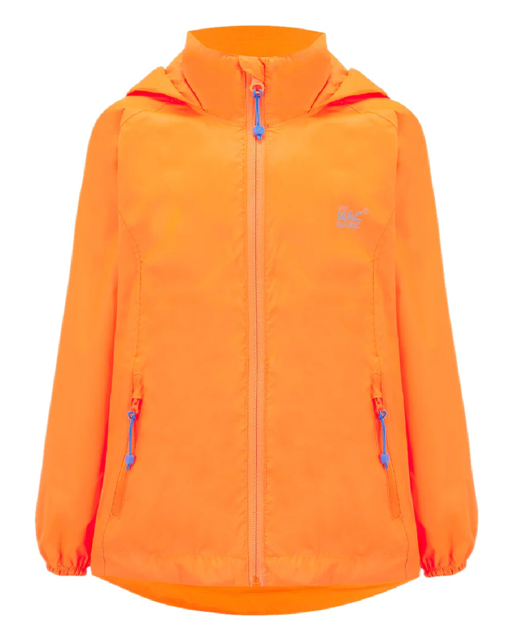Neon Orange Coloured Mac In A Sac Mini Origin Packable Waterproof Jacket Neon on white background 