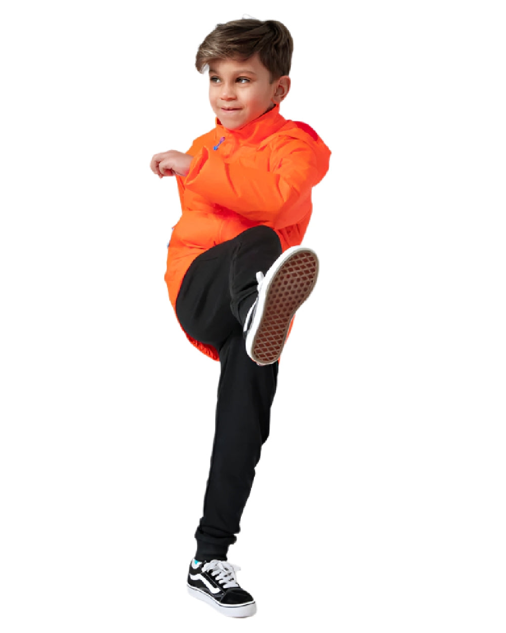 Neon Orange Coloured Mac In A Sac Mini Origin Packable Waterproof Jacket Neon on white background 