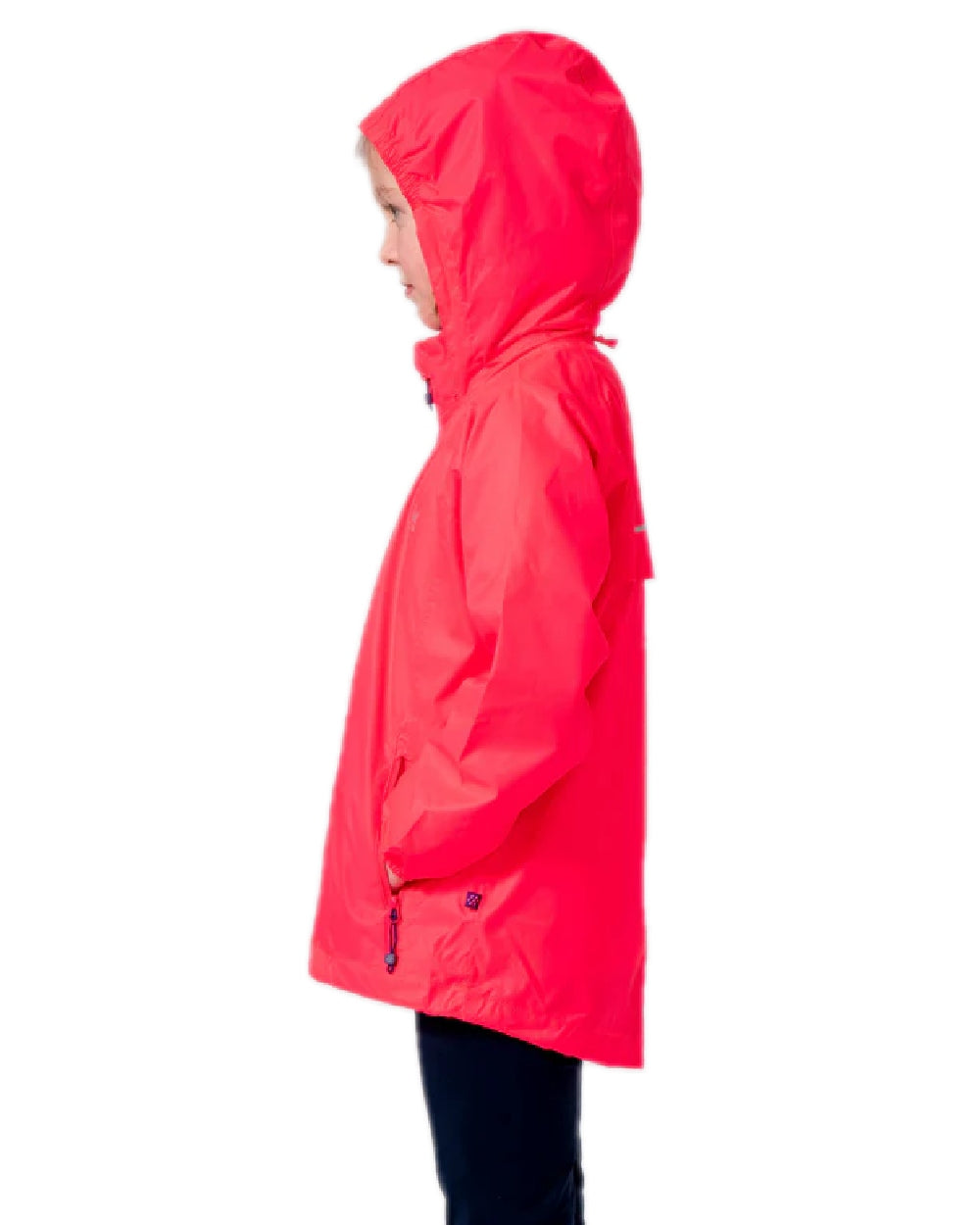 Neon Watermelon Coloured Mac In A Sac Mini Origin Packable Waterproof Jacket Neon on white background 