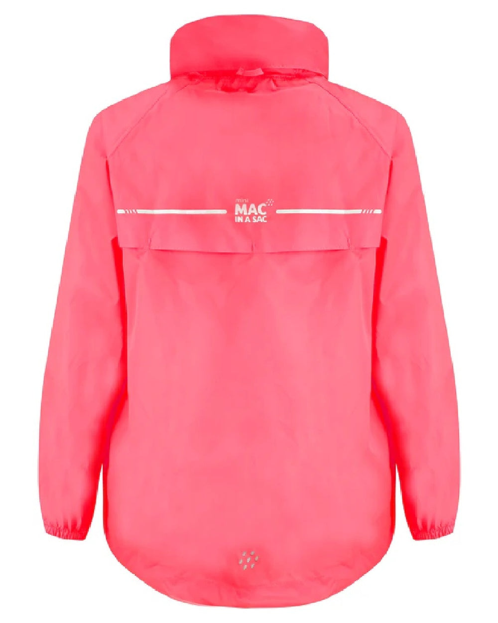 Neon Watermelon Coloured Mac In A Sac Mini Origin Packable Waterproof Jacket Neon on white background 