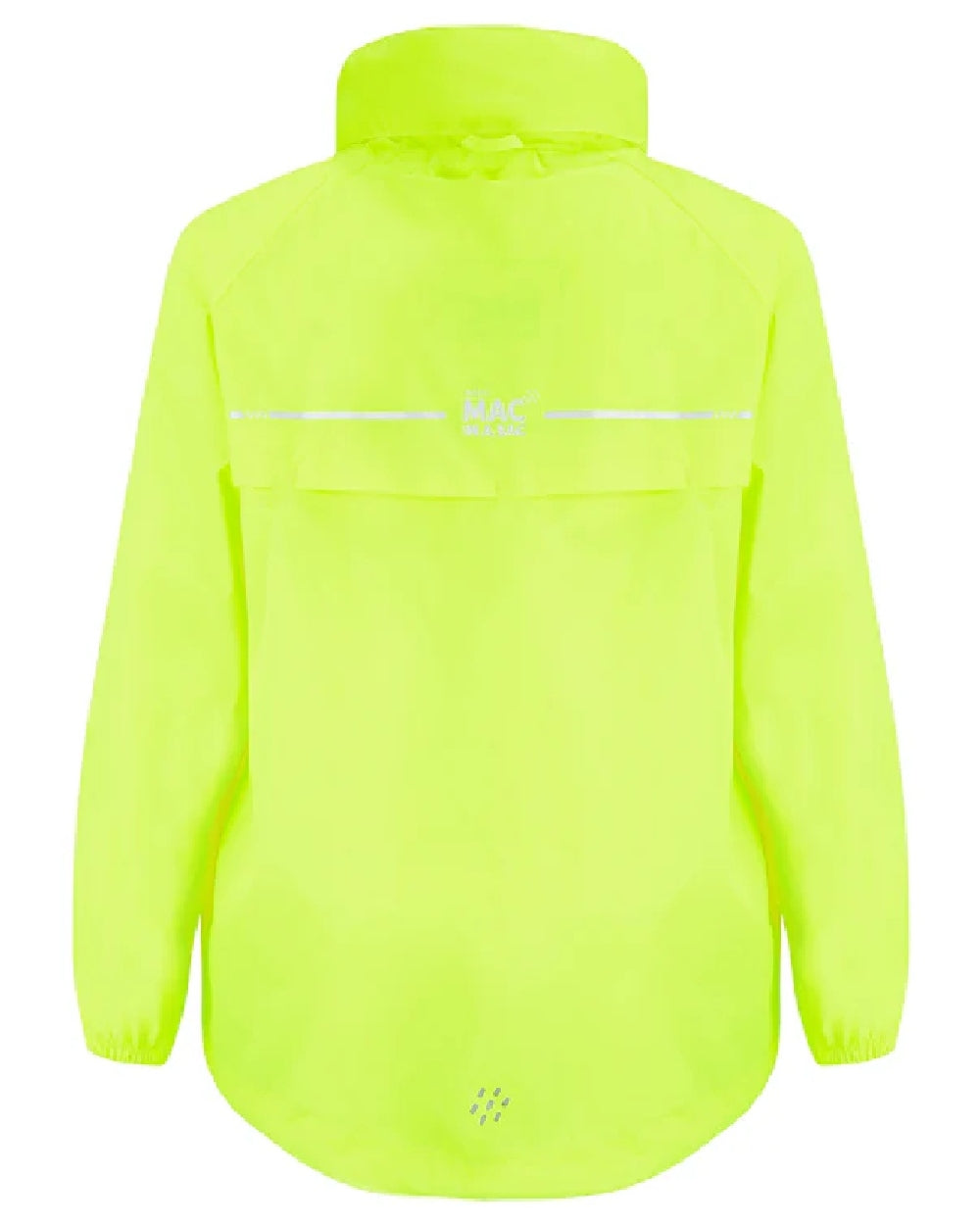 Neon Yellow Coloured Mac In A Sac Mini Origin Packable Waterproof Jacket Neon on white background 