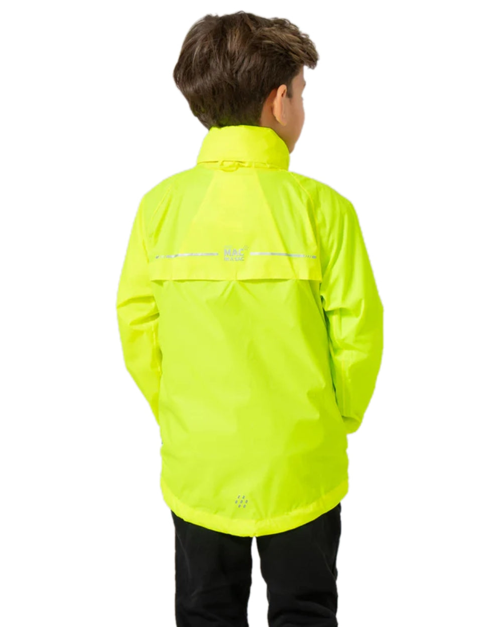 Neon Yellow Coloured Mac In A Sac Mini Origin Packable Waterproof Jacket Neon on white background 