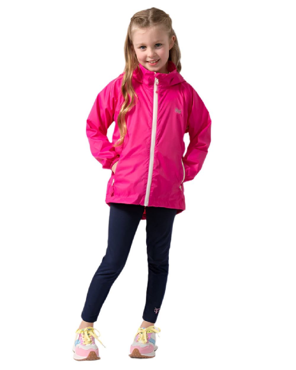 Pink Coloured Mac In A Sac Mini Origin Packable Waterproof Jacket on white background 