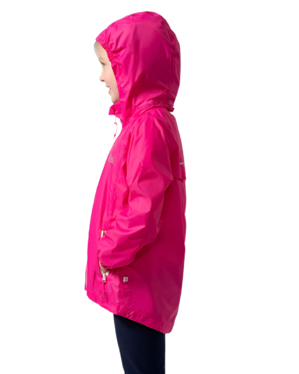 Pink Coloured Mac In A Sac Mini Origin Packable Waterproof Jacket on white background 
